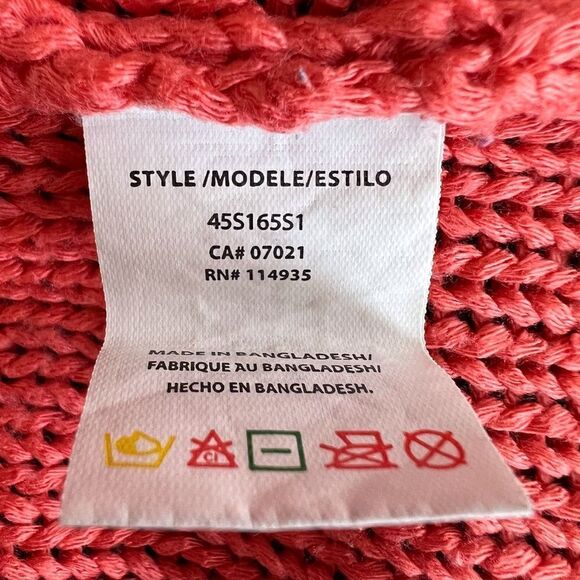 Lightweight Coral Knit High Low Cropped Drop Shoulder Sweater S - Picture 13 of 13